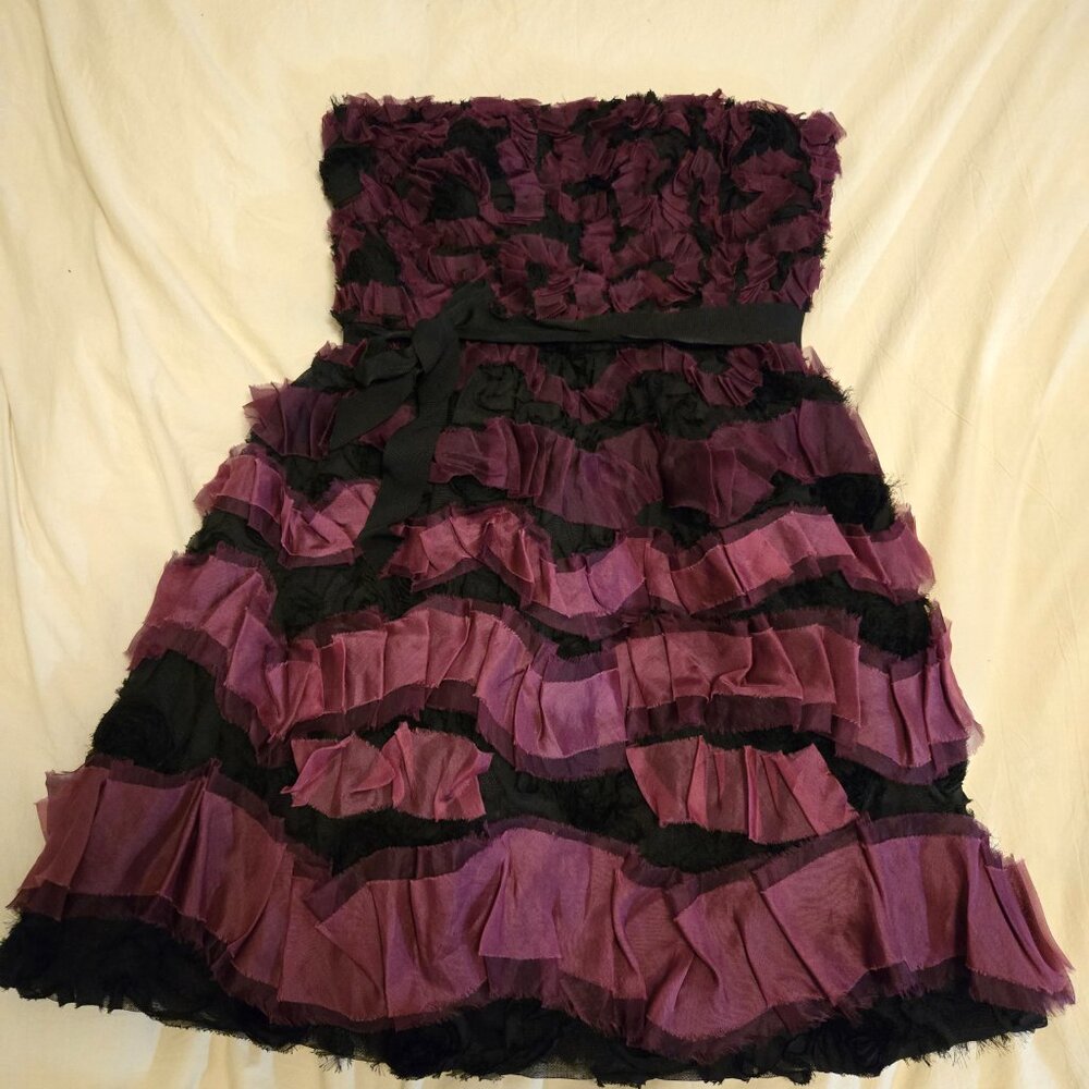 Worn only once! Vintage Monique Lhuillier - Ombre Ruffled Tiered Juneberry Dress - Picture 4 of 9